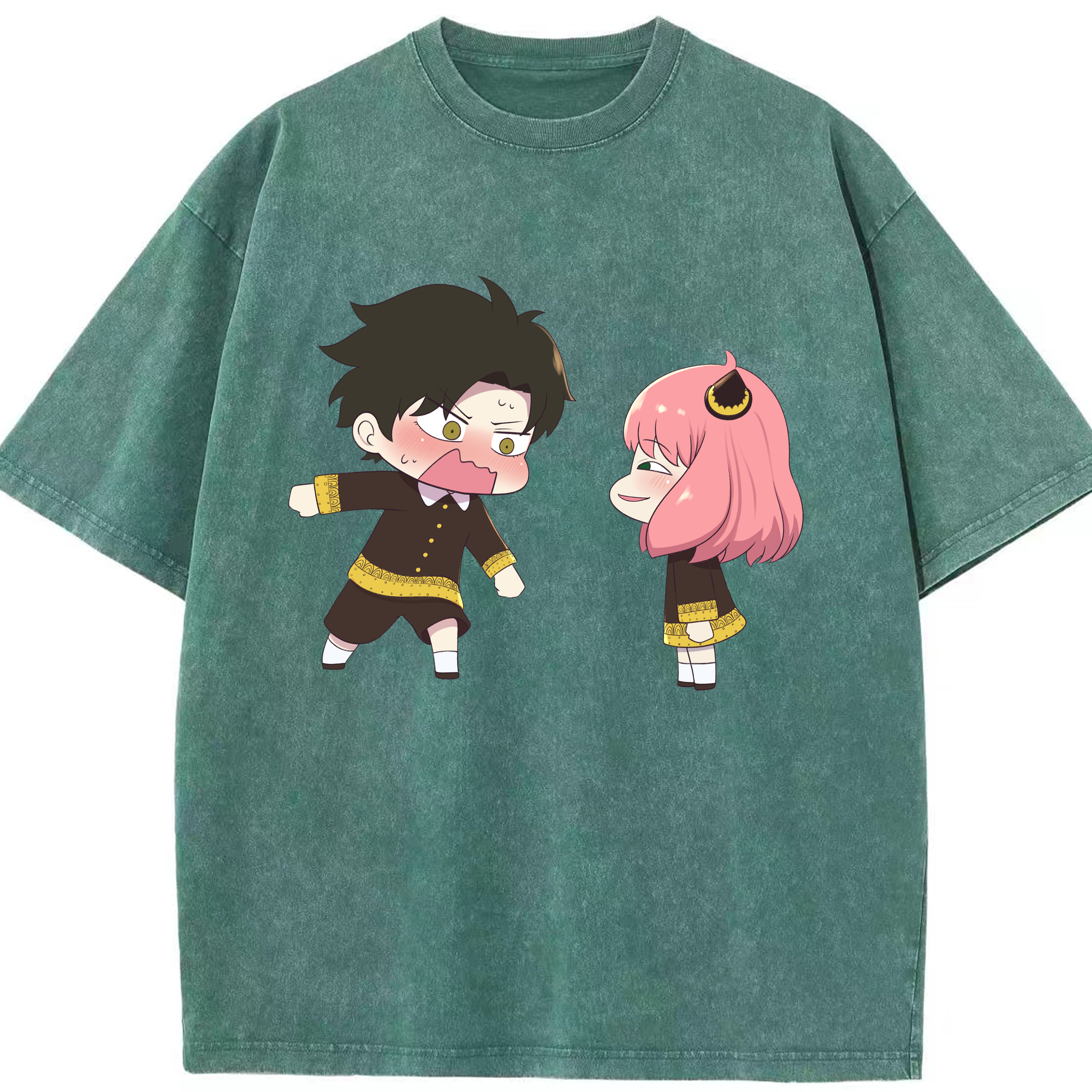 （画像用） SPY×FAMILY间谍家家酒 綿100% ヴィンテージ風 半袖Tシャツ（フロントプリント）